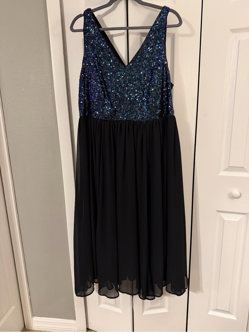 Torrid Black Dress with Iridescent Sequin Bodice